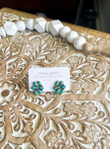 Kingman Turquoise Cluster Studs