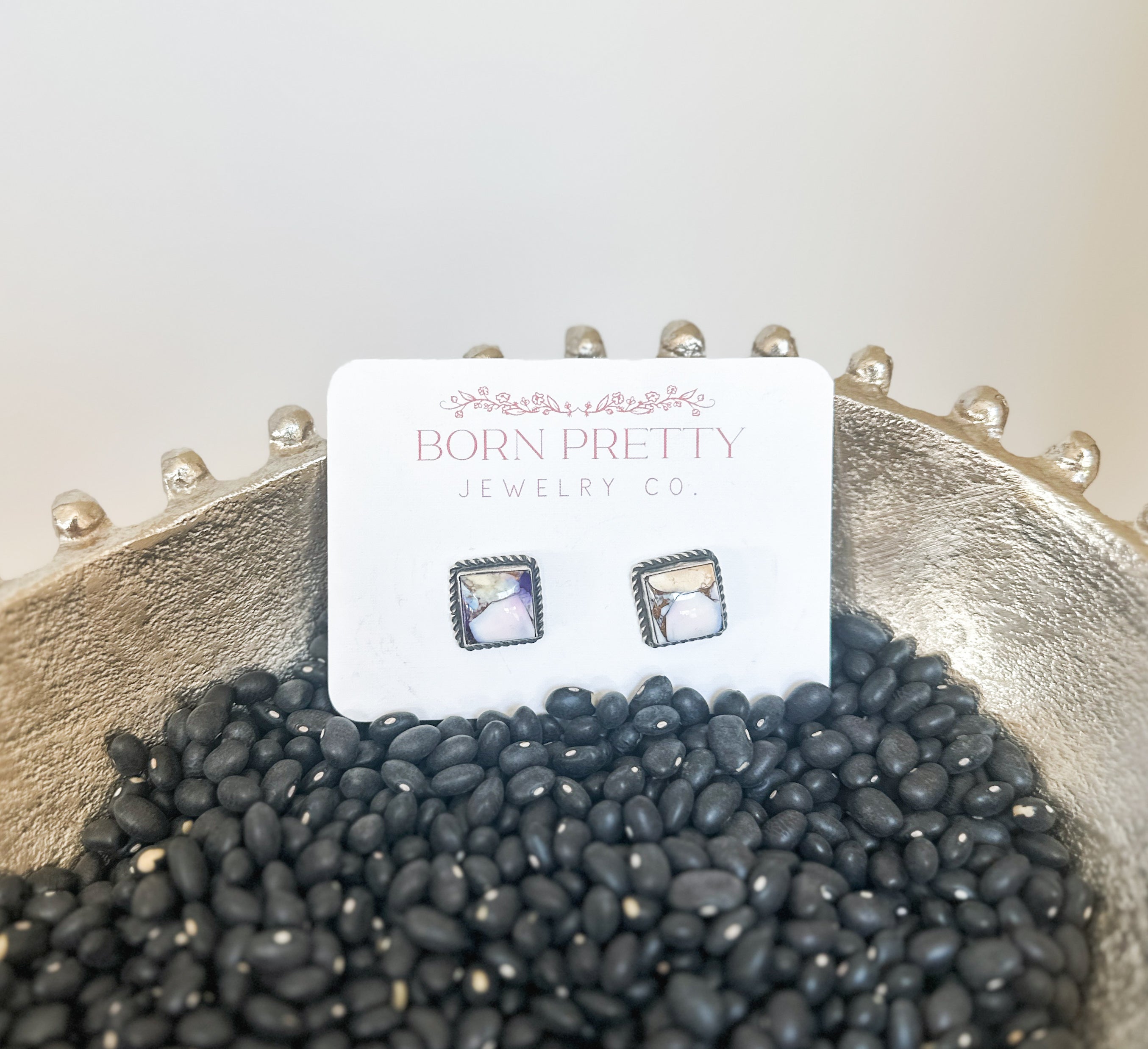 Lavender Dahlia Studs