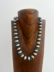 20” 10-14mm Turquoise + Pearls