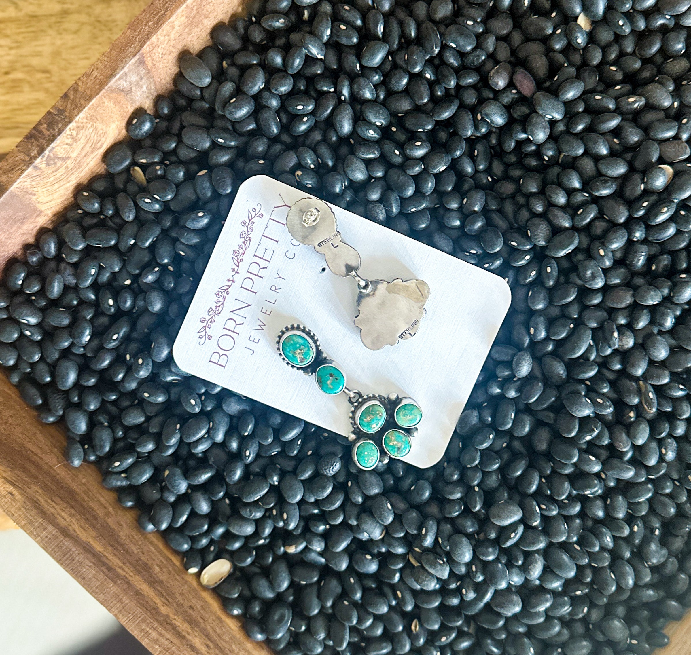 Kingman Turquoise Statment Dangle Earrings