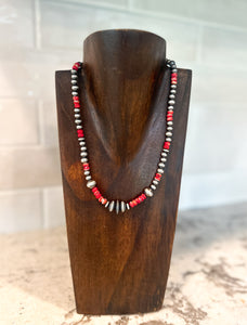 20.5” Graduated Red Spiny + Pearls