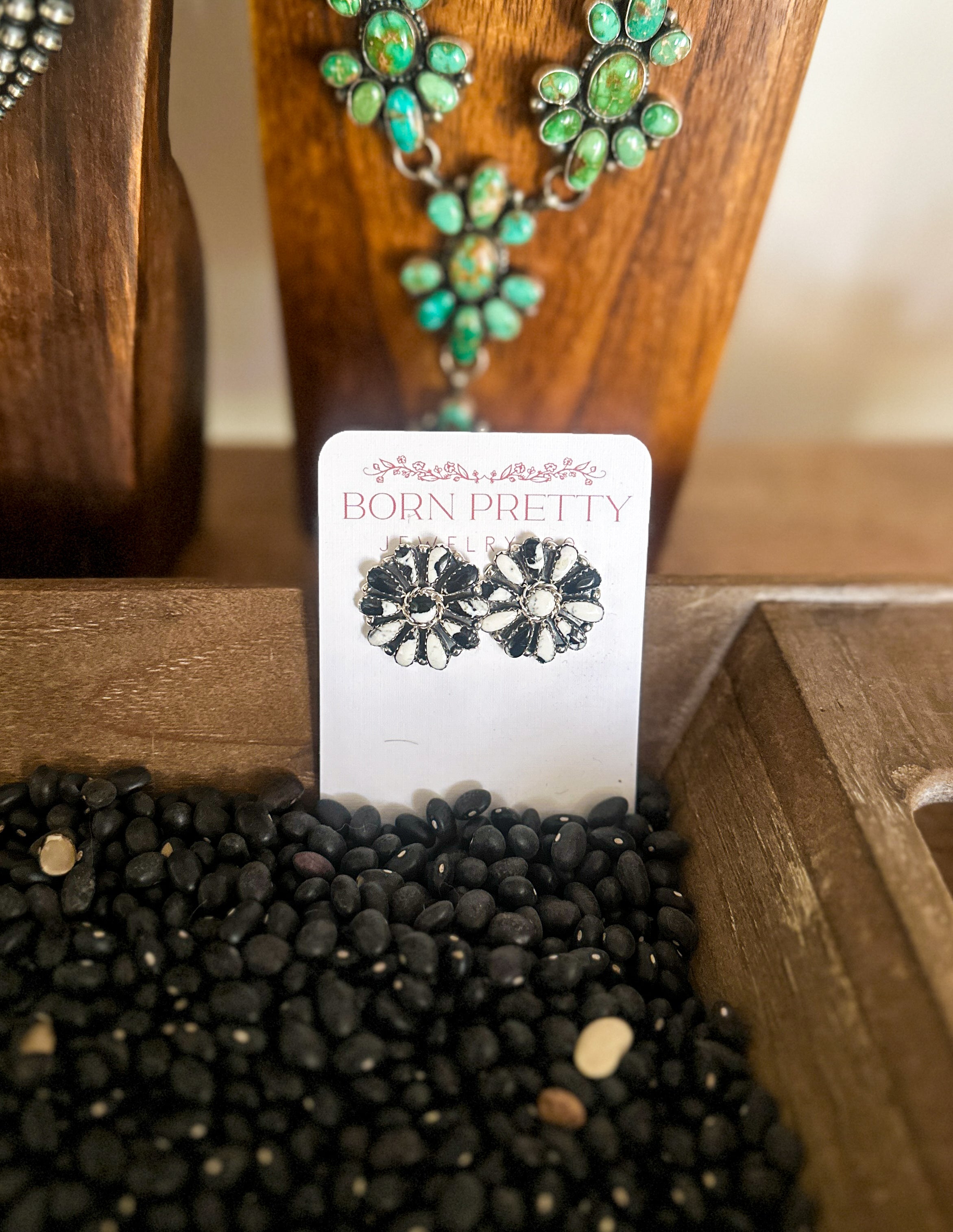 White Buffalo Cluster Studs