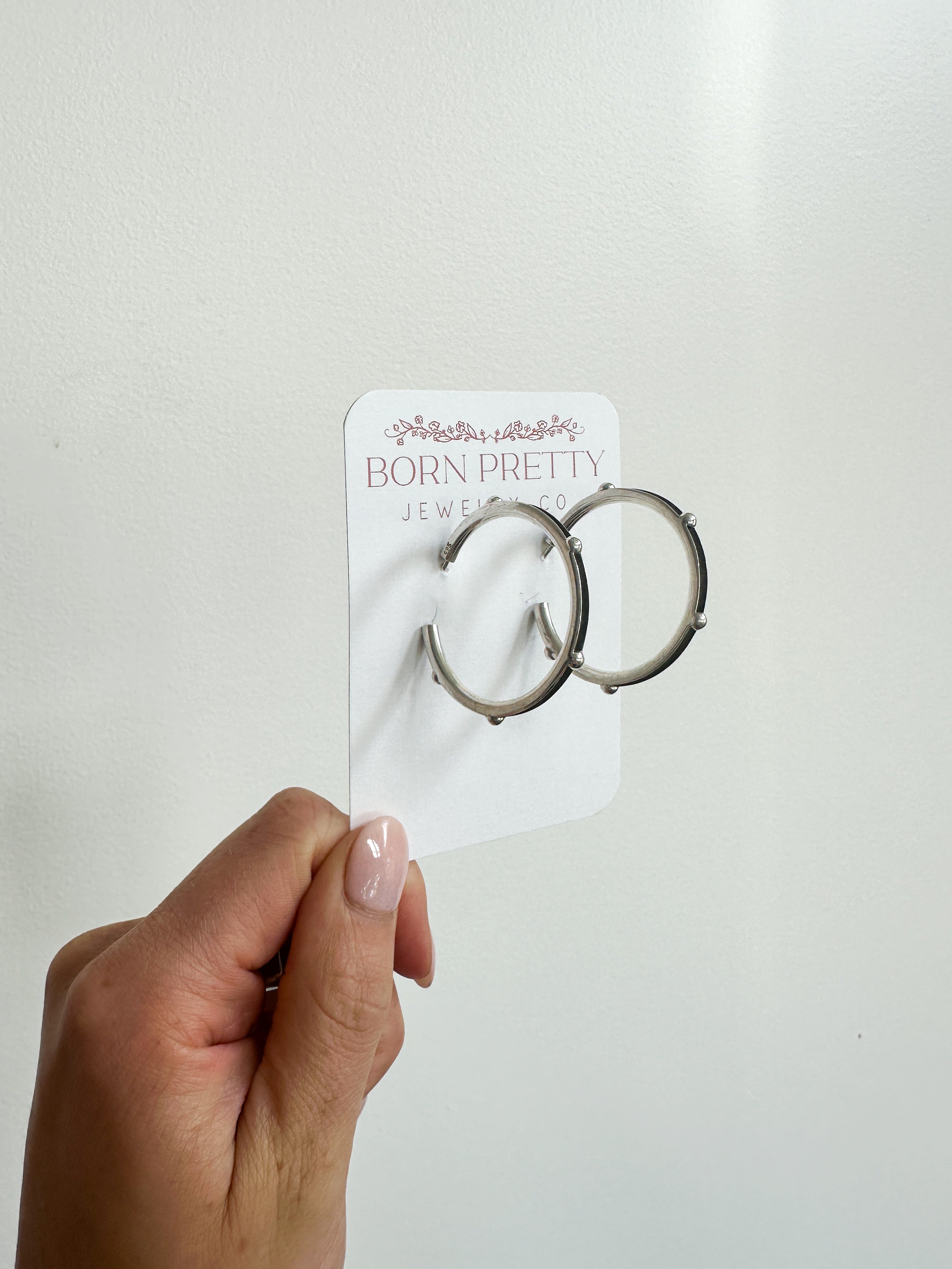 1” Sterling Dotted Hoops