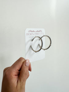 1” Sterling Dotted Hoops