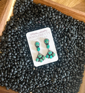 Kingman Turquoise Statment Dangle Earrings