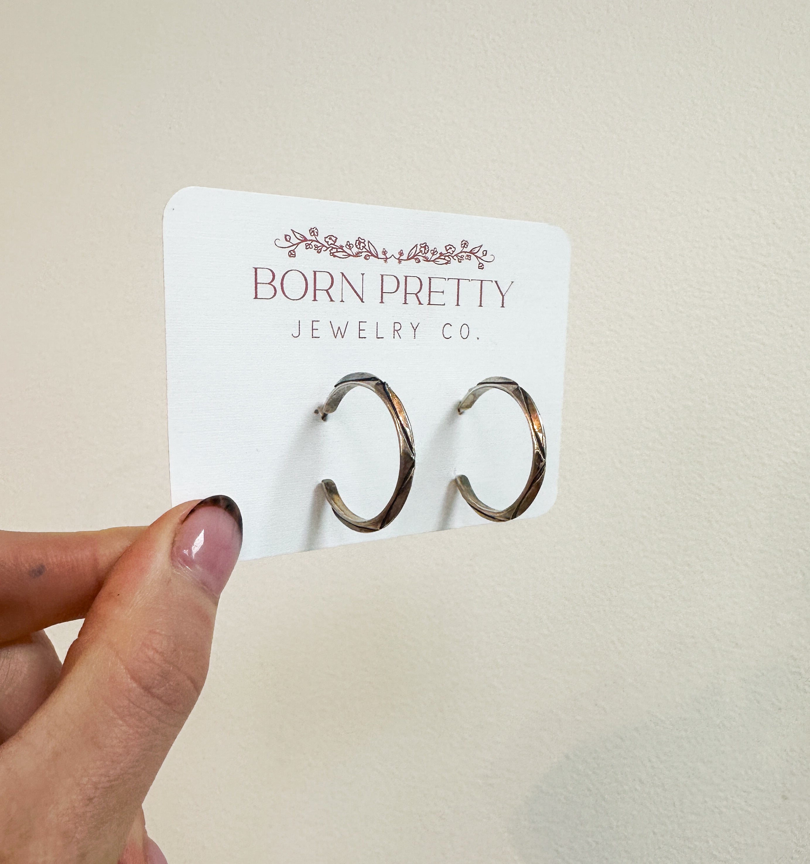 Sterling Silver Stamped Hoops