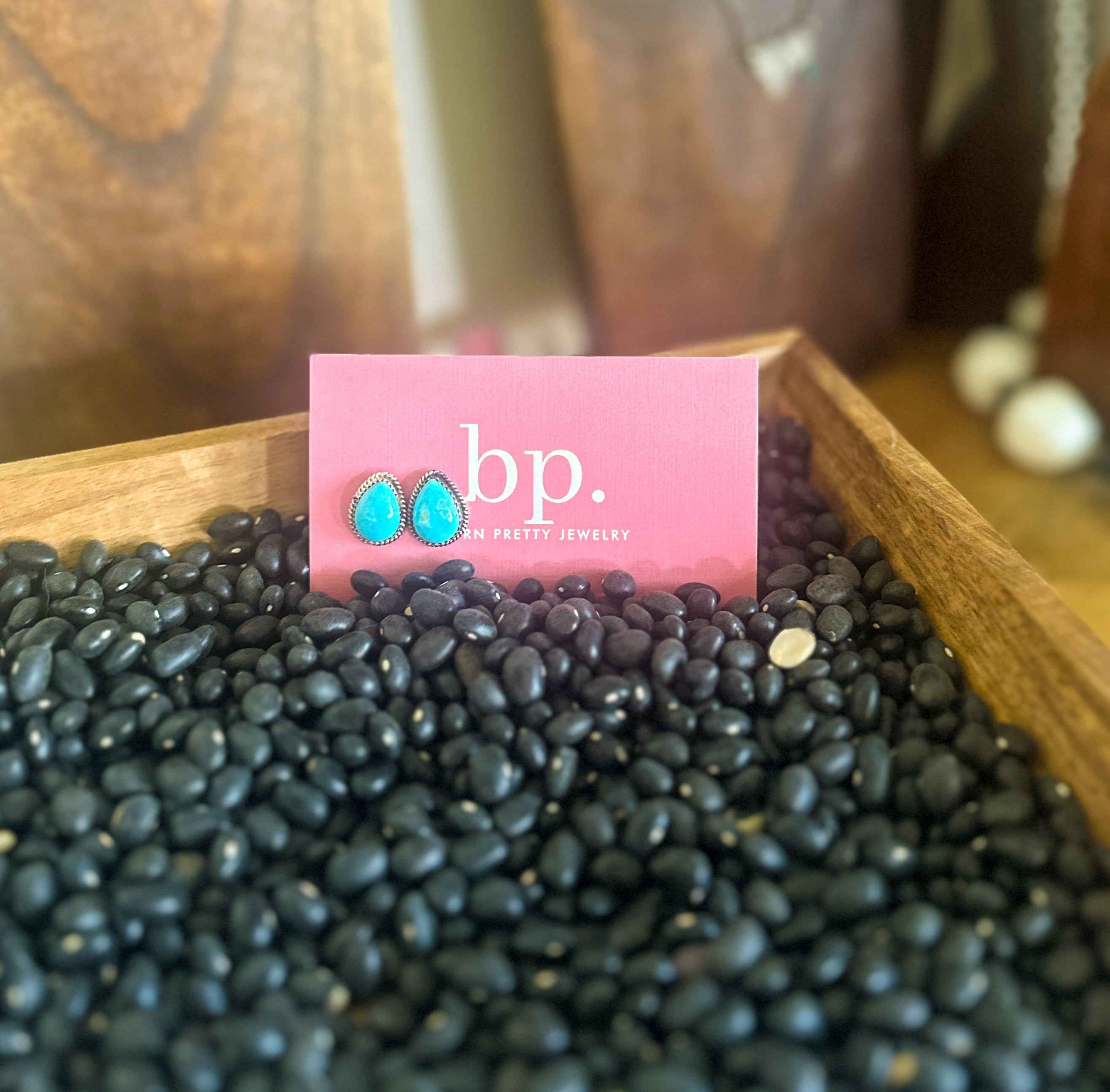 Turquoise Teardrop Studs