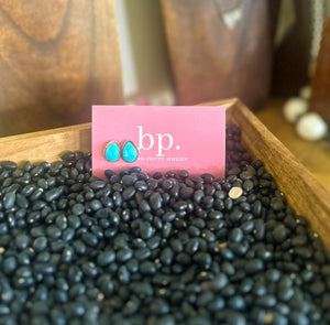 Turquoise Teardrop Studs
