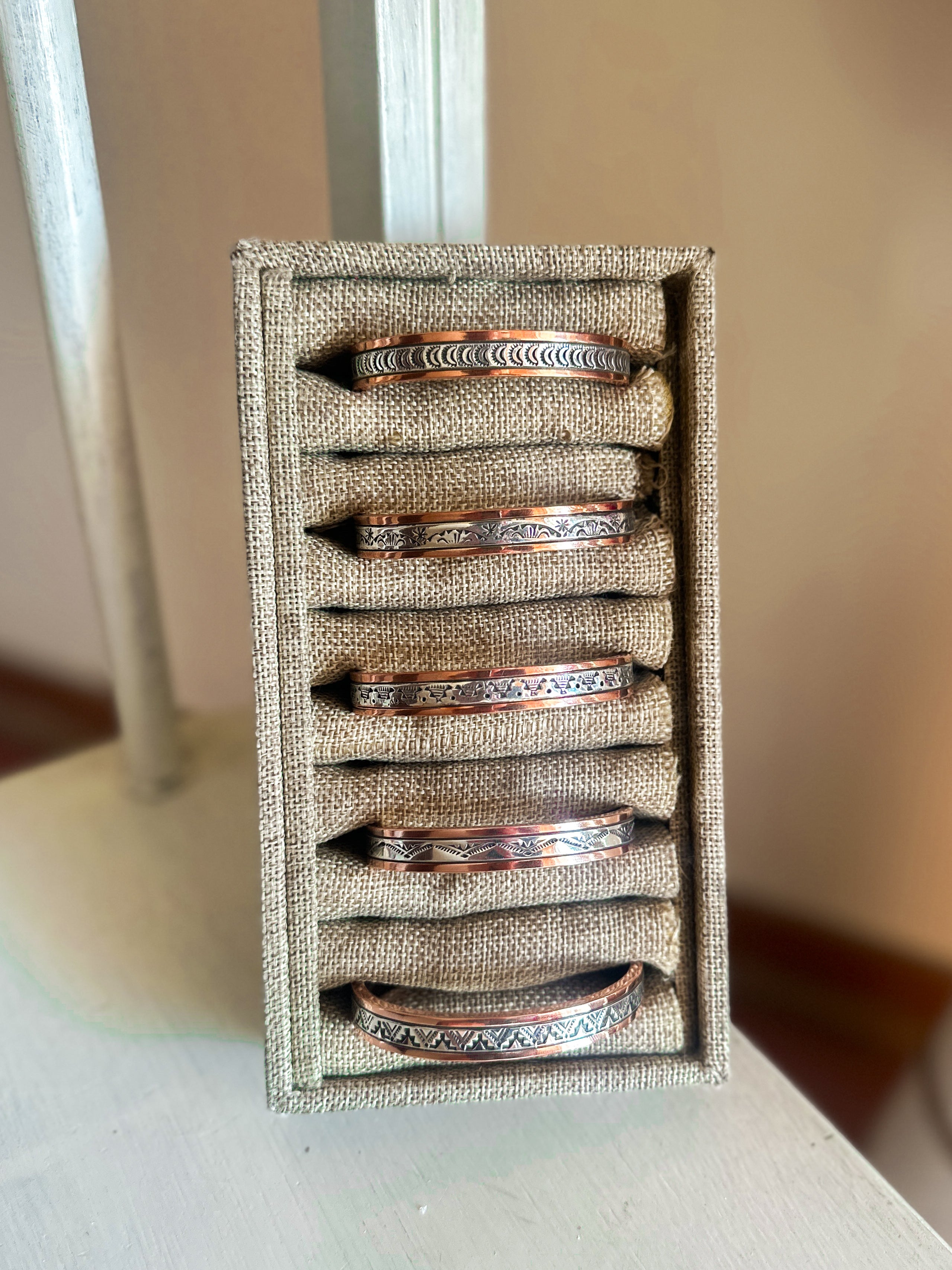 Medium Copper + Sterling  Cuffs