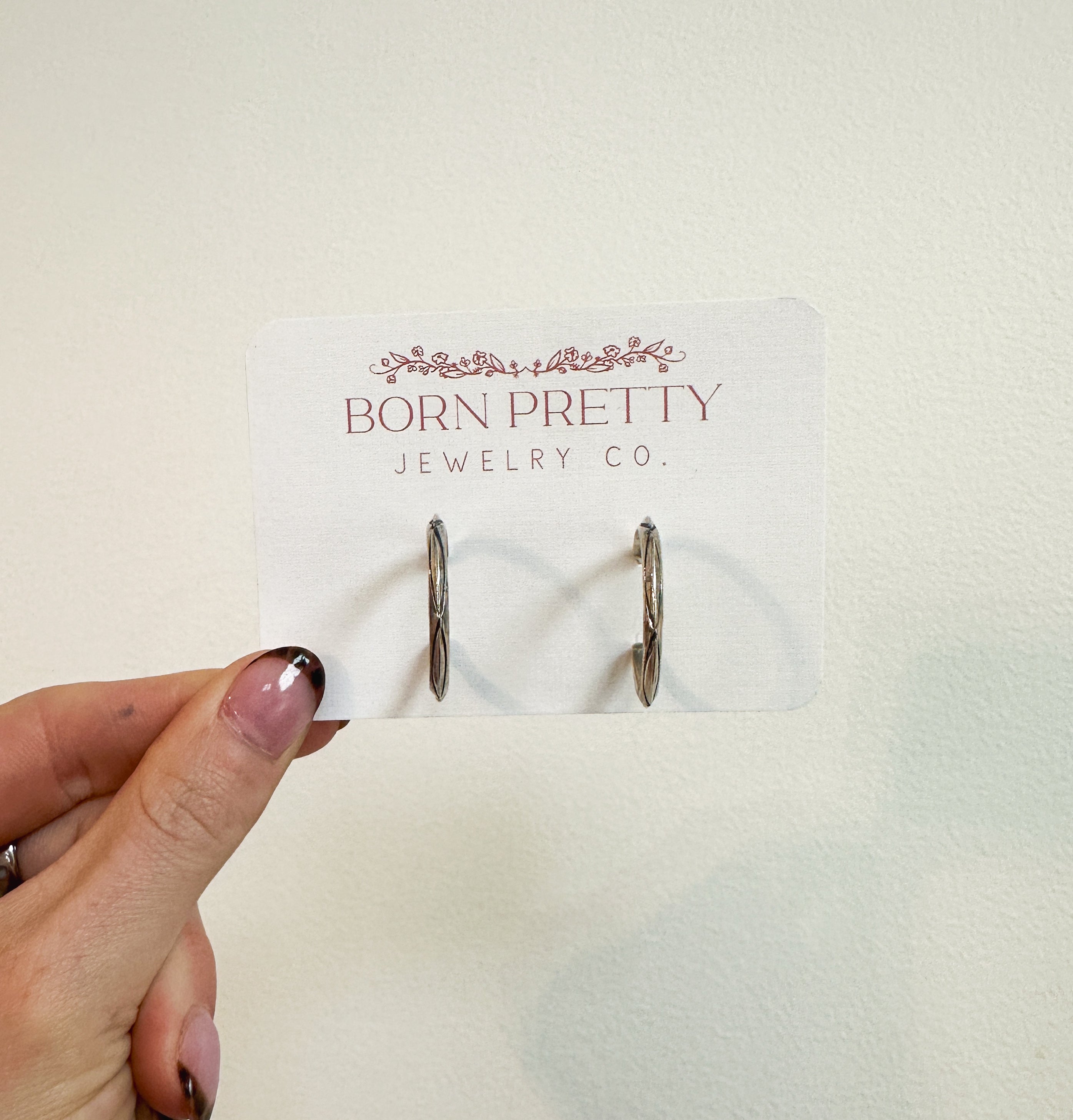 Sterling Silver Stamped Hoops