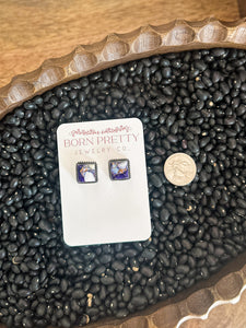 Lavender Dahlia Studs