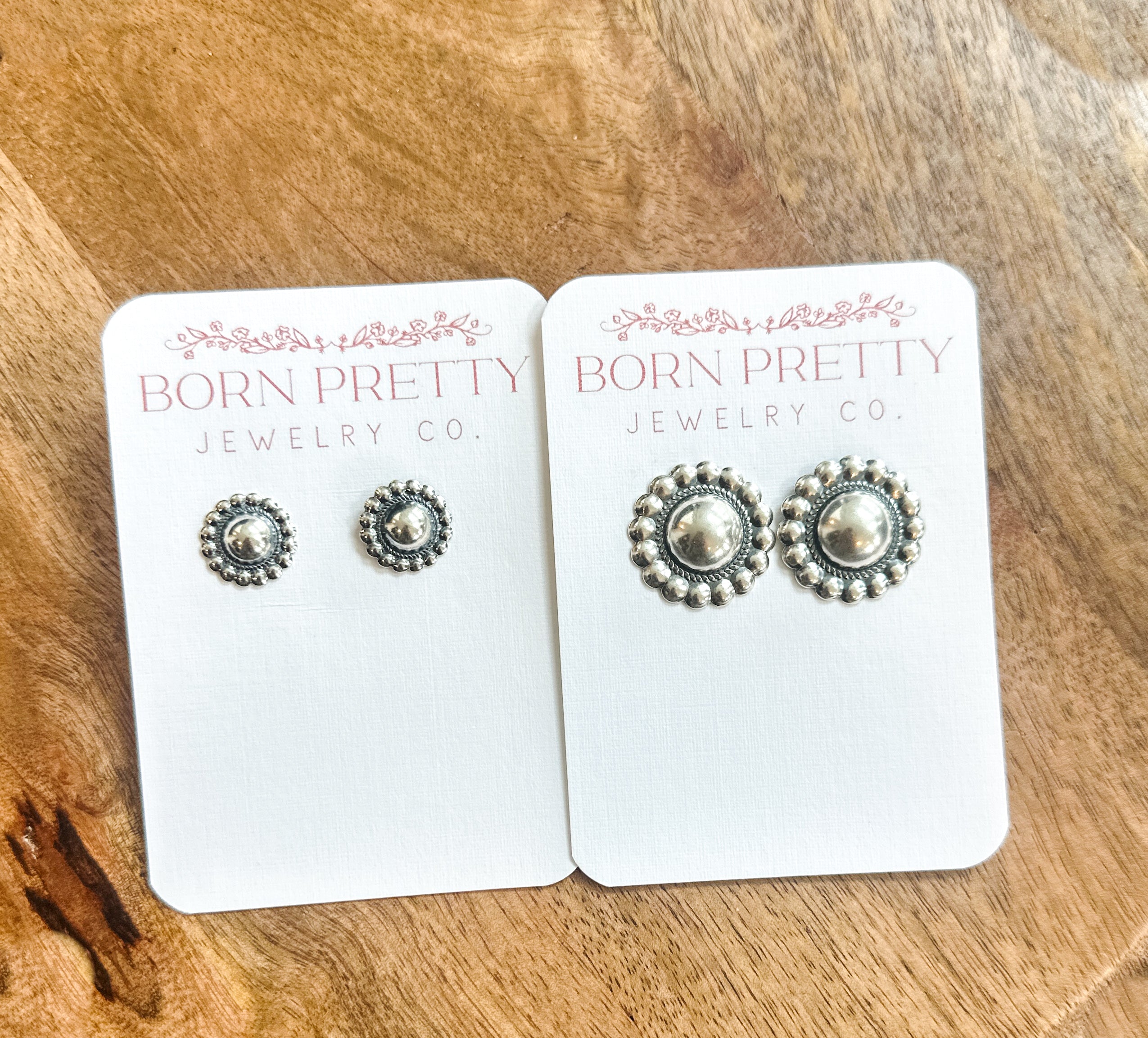 Sterling Silver Concho Studs