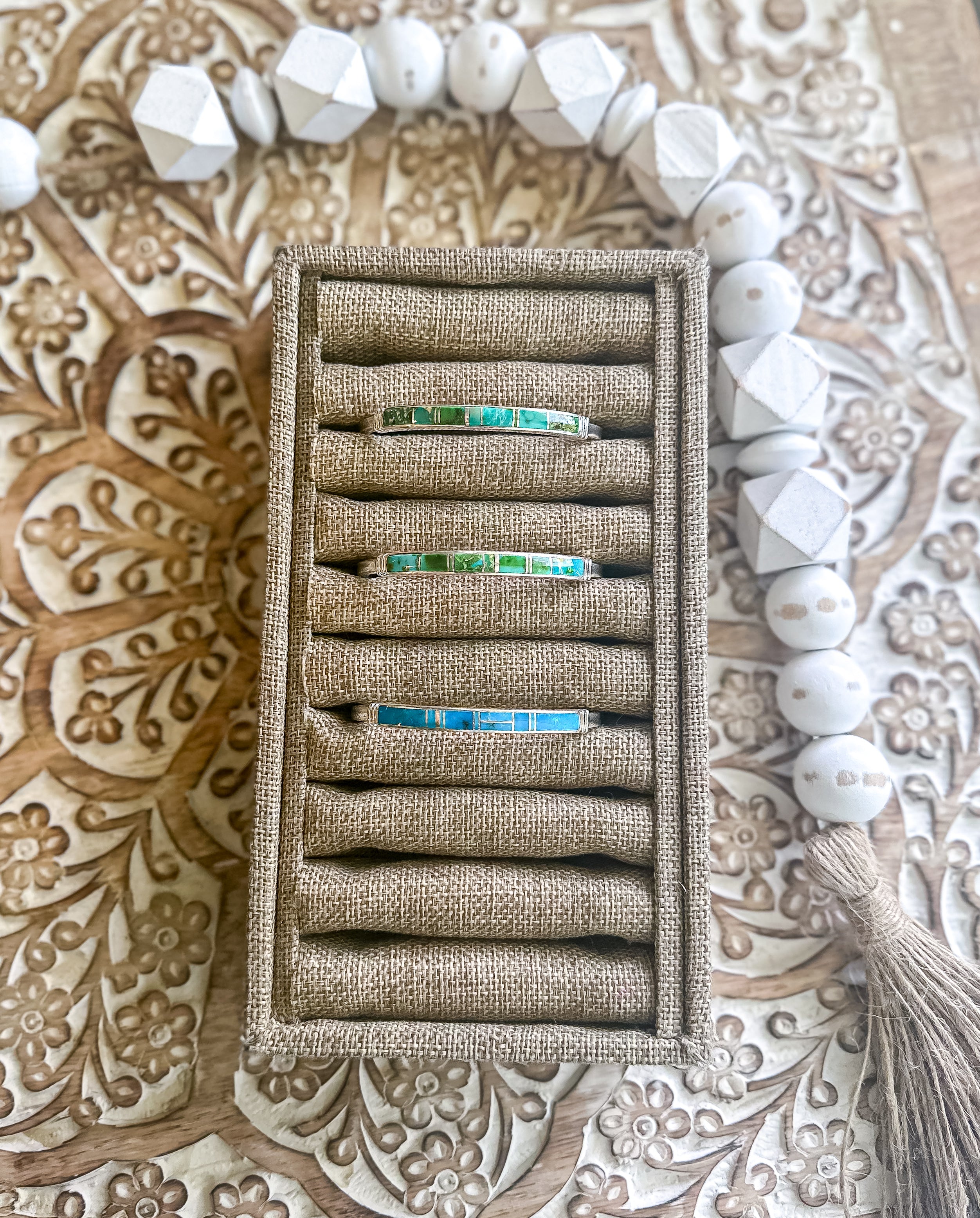 Sonoran Gold + Turquoise Inlay Cuffs