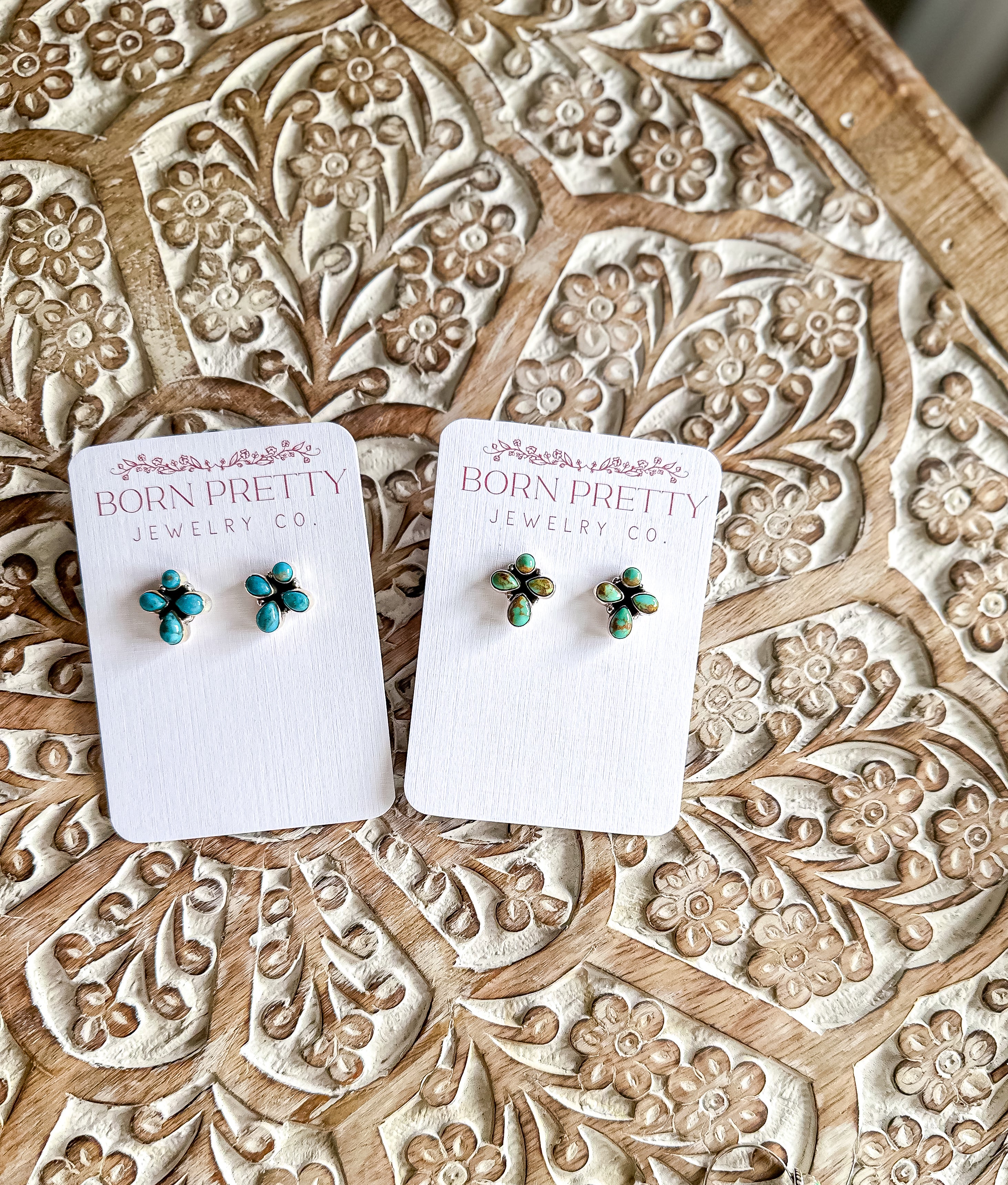 Turquoise Cross Studs