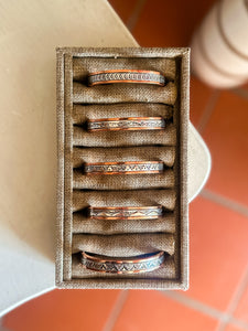 Medium Copper + Sterling  Cuffs