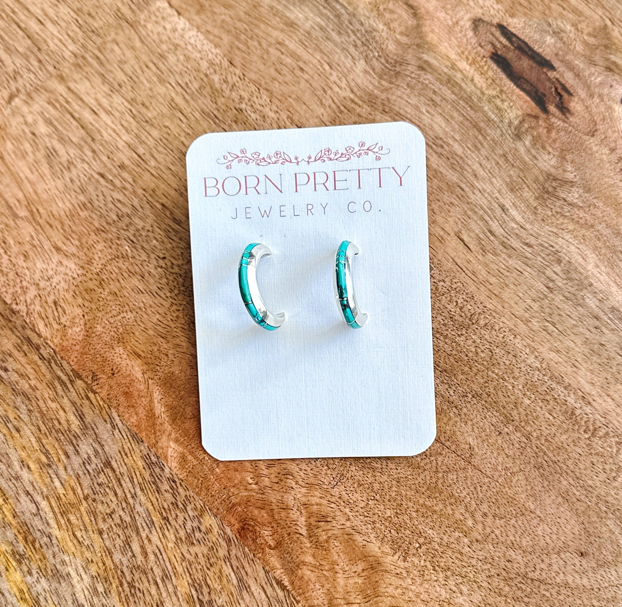 Turquoise Inlay Hoops