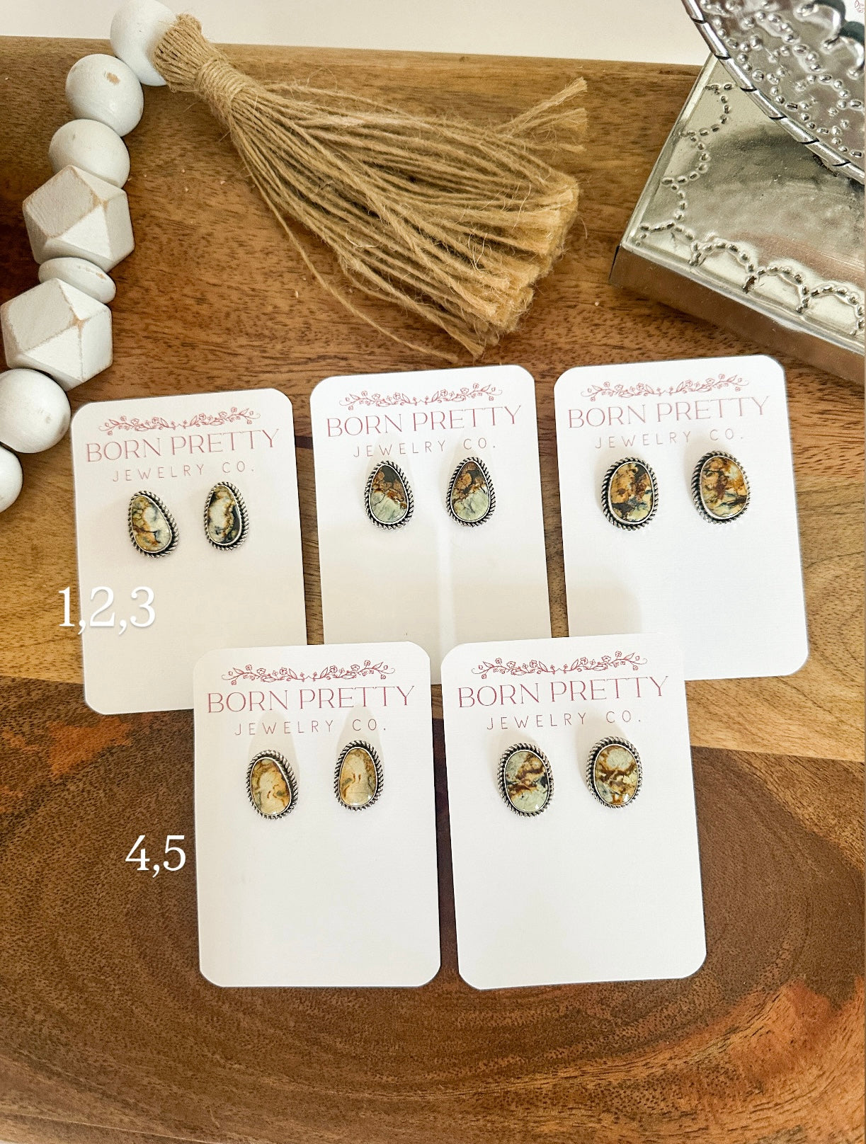 Assorted Jasper Studs