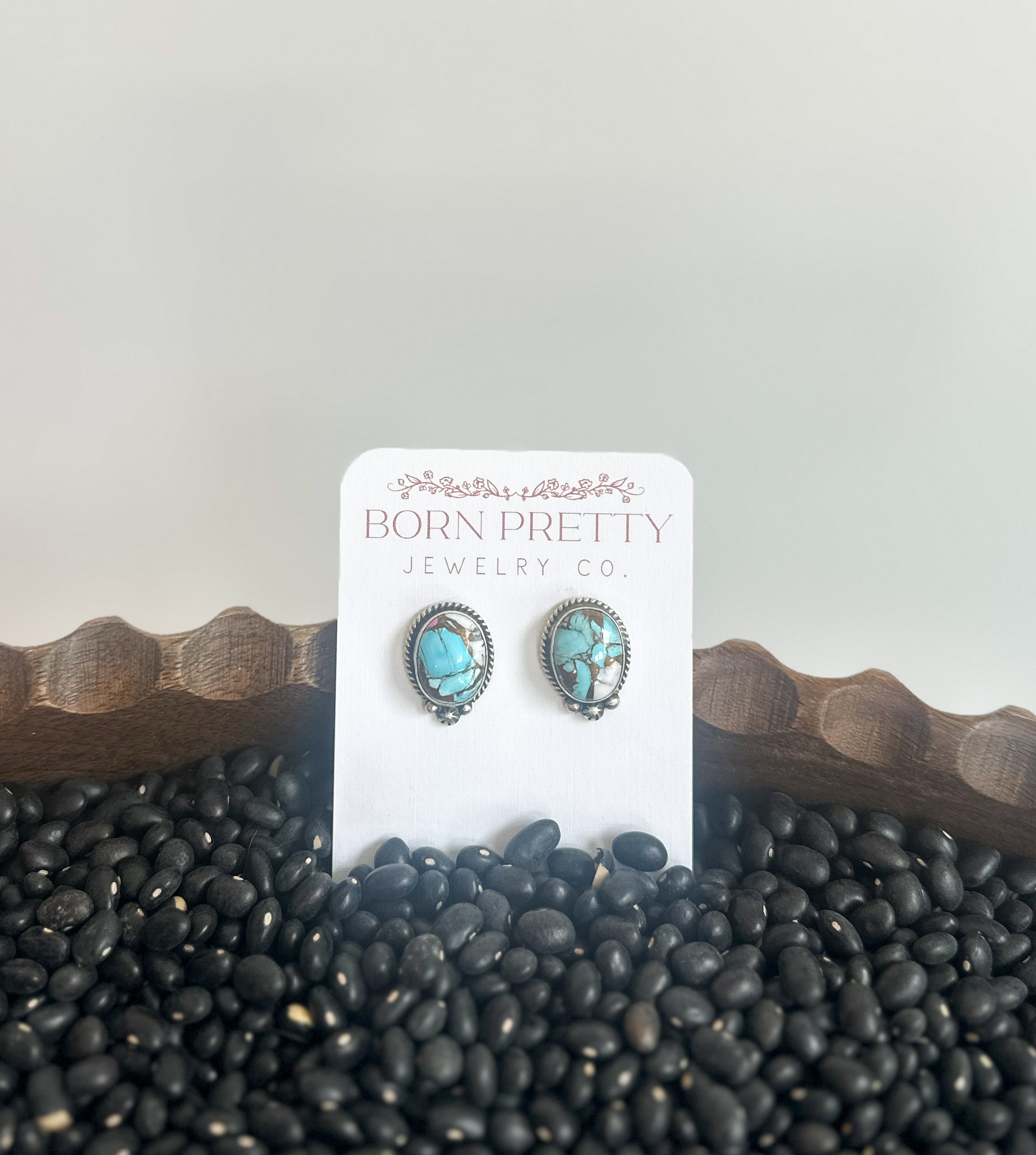 Round Cotton Candy Detailed Studs