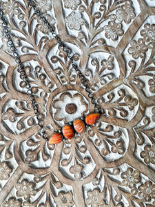 Four Stone Orange Spiny Necklace