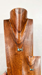 Kingman Turquoise Bar Necklaces (Multiple Styles)