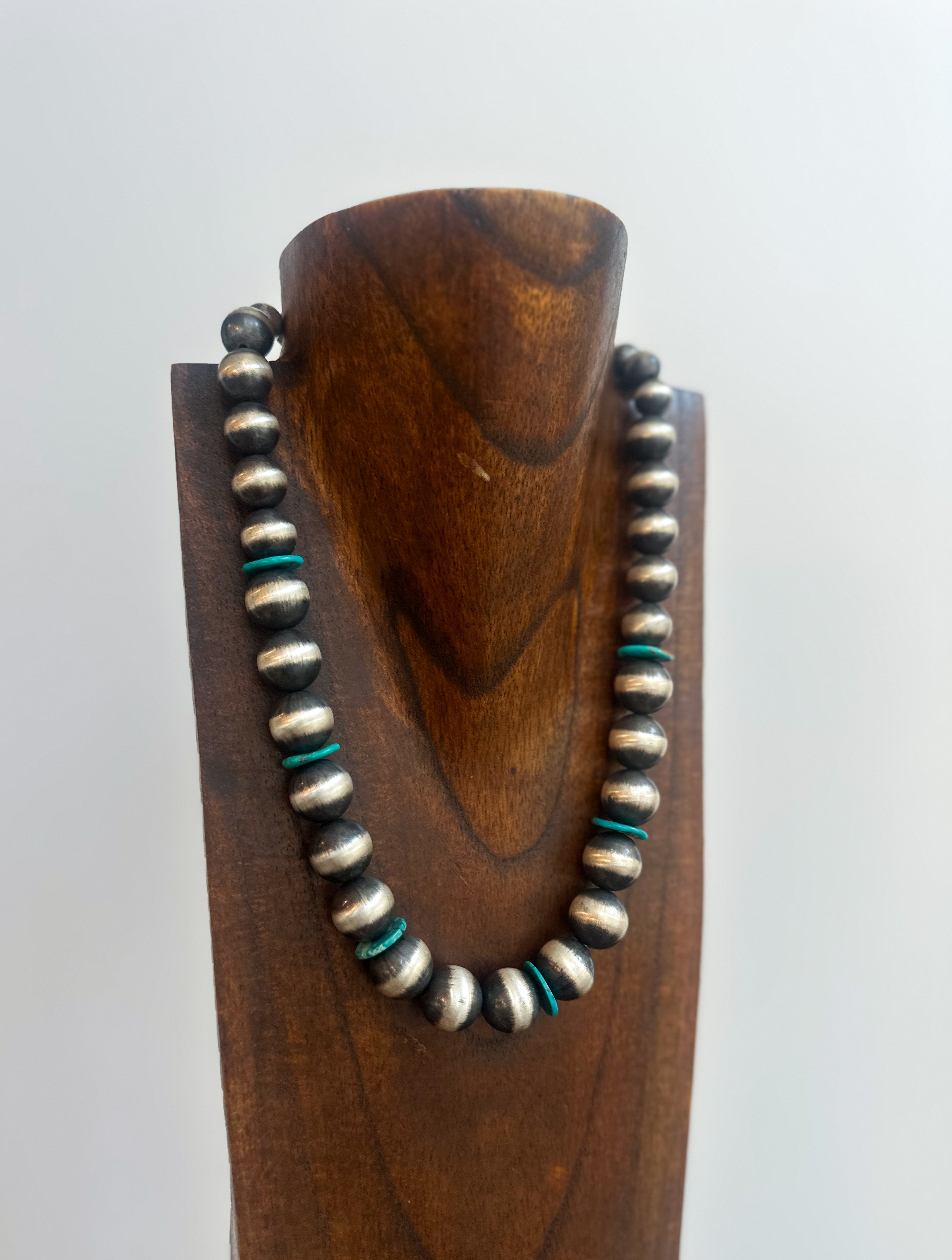 20” 10-14mm Turquoise + Pearls