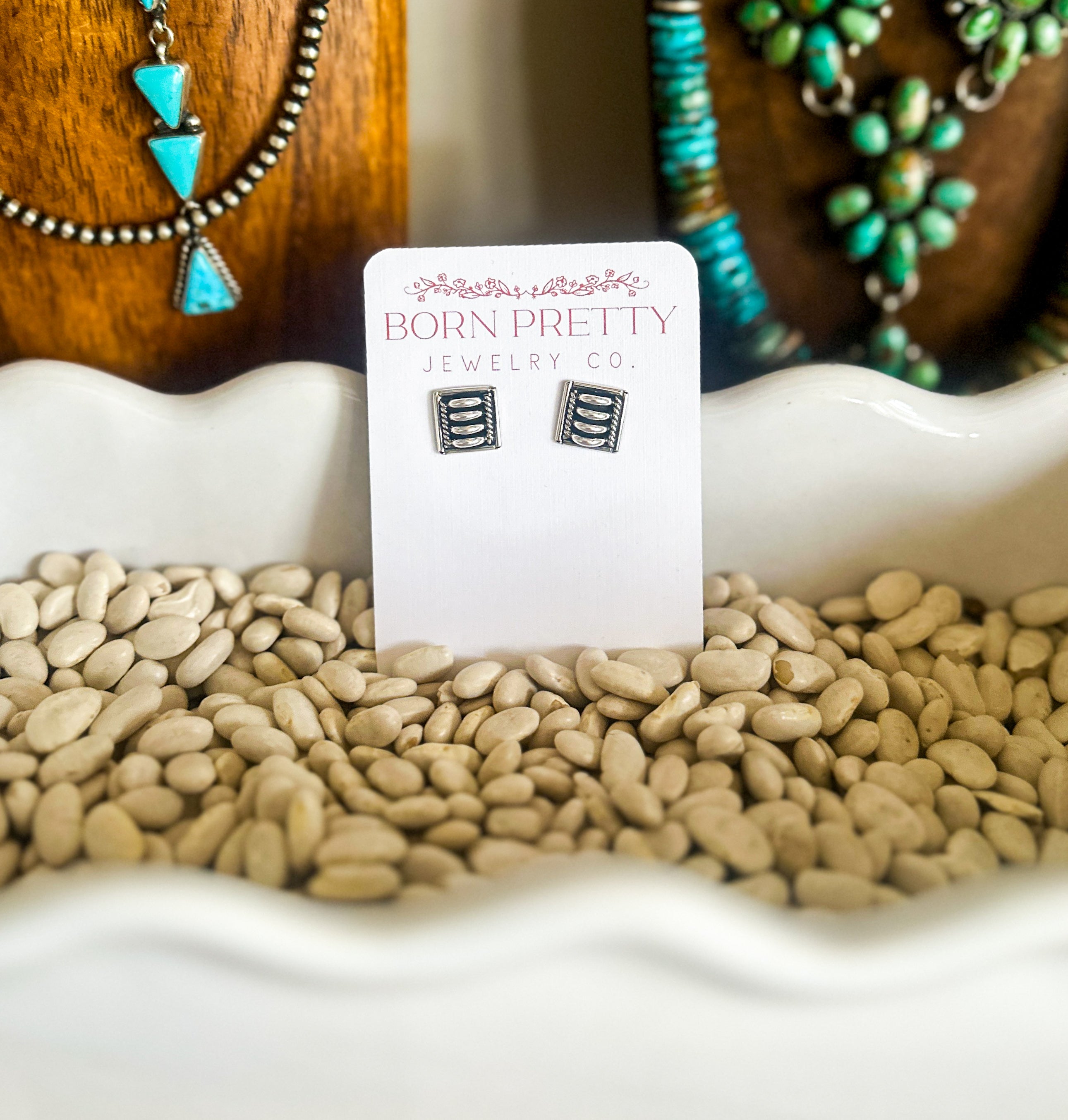 Petite Sterling Ribbed Studs