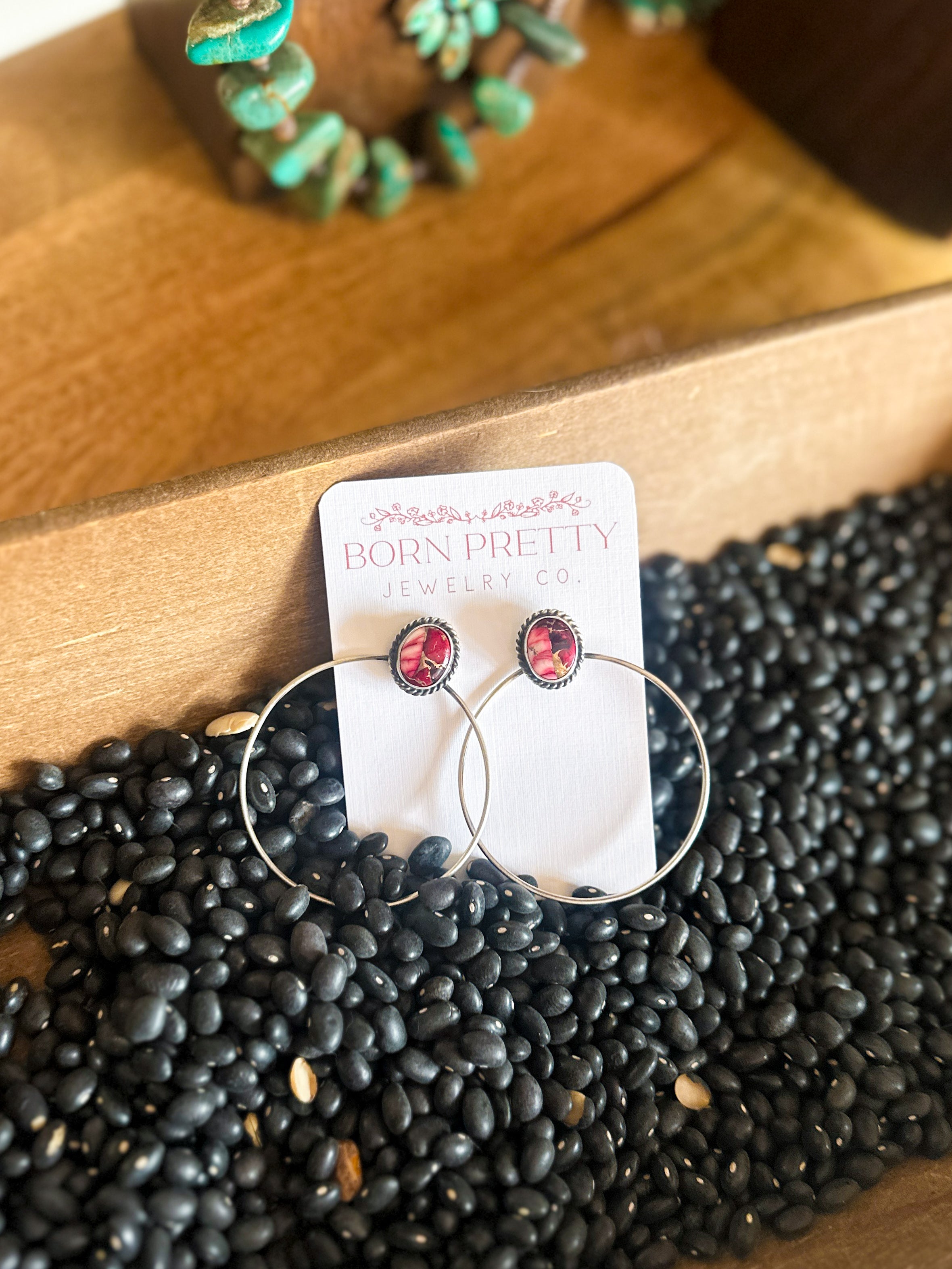 Contemporary Dahlia Rose Hoops