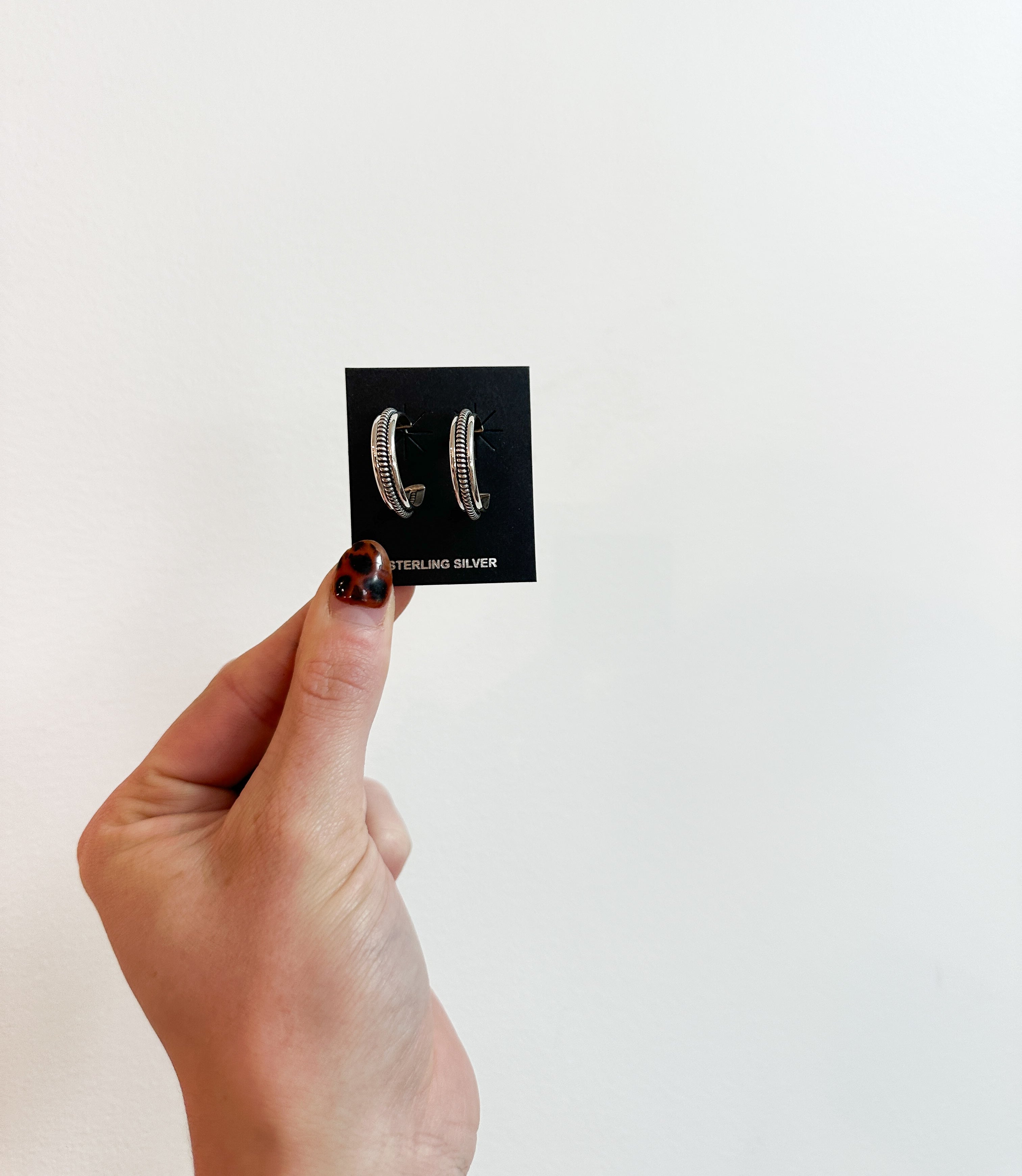 Ribbed Sterling Hoop