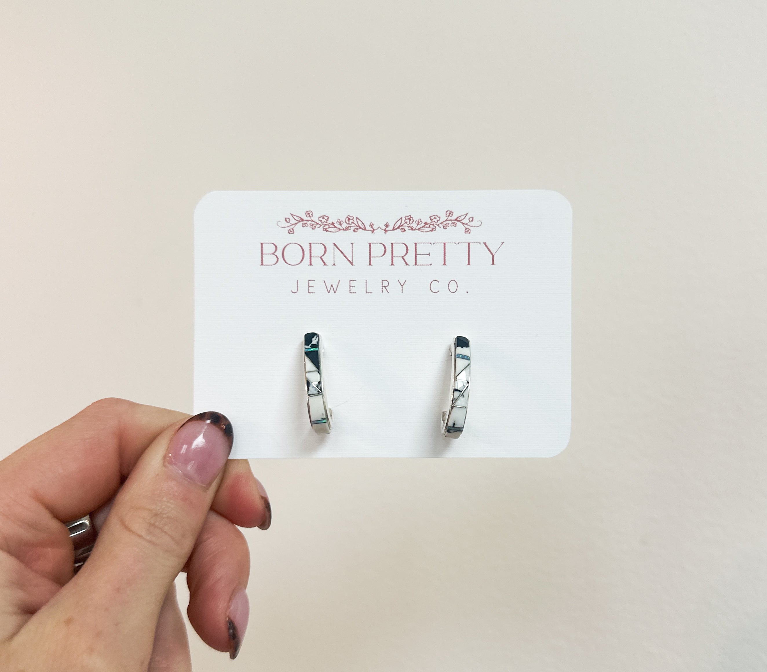 White Buffalo Inlay Half Hoop