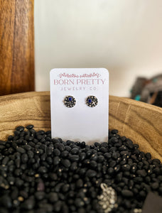 Lapis Cross Studs