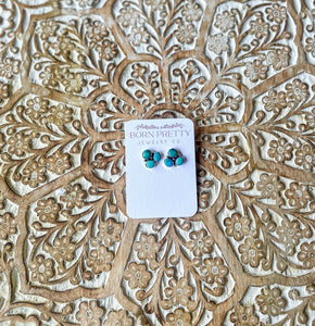 Three Stone Sonoran Gold Earrings