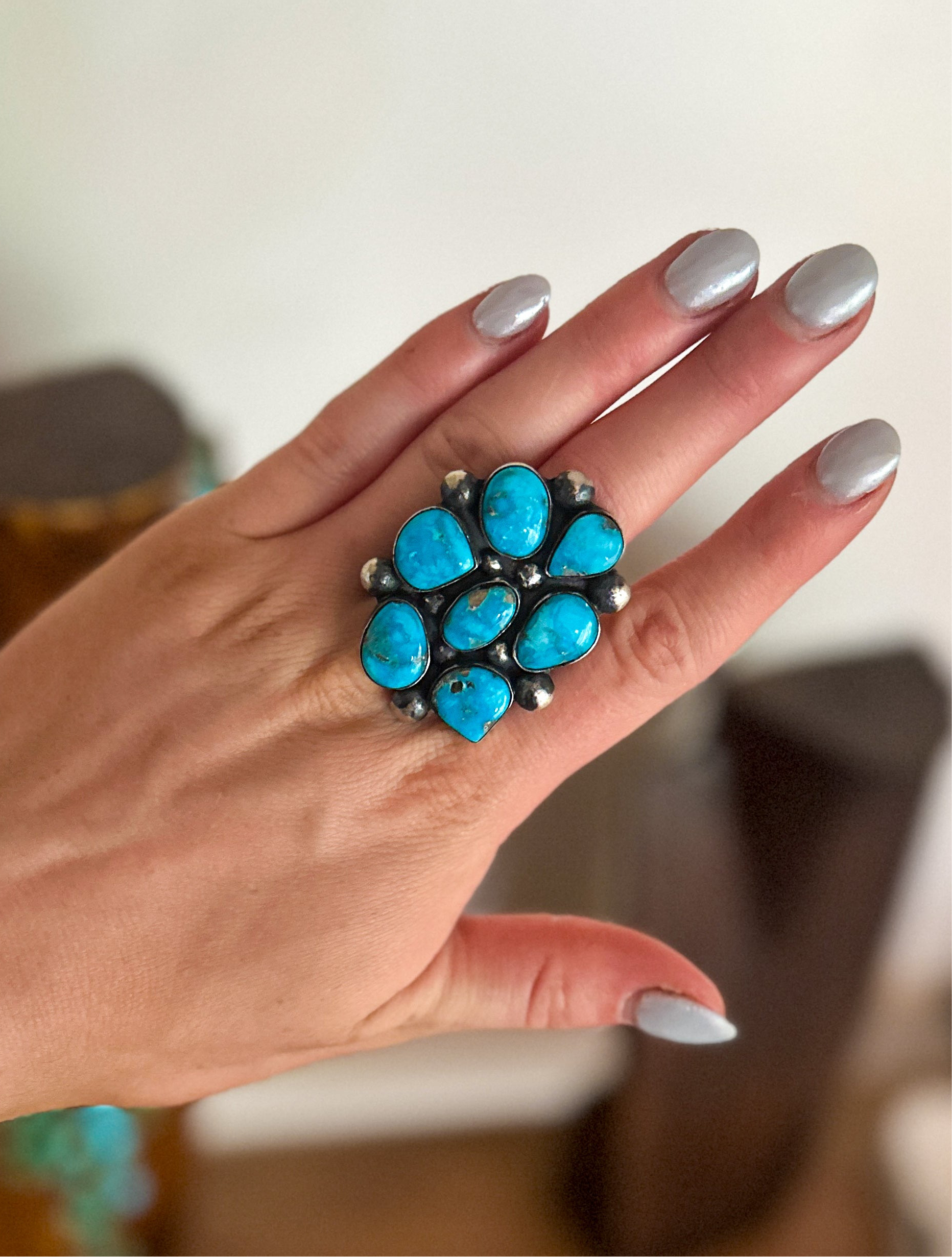 Seven Stone Bluebird Ring