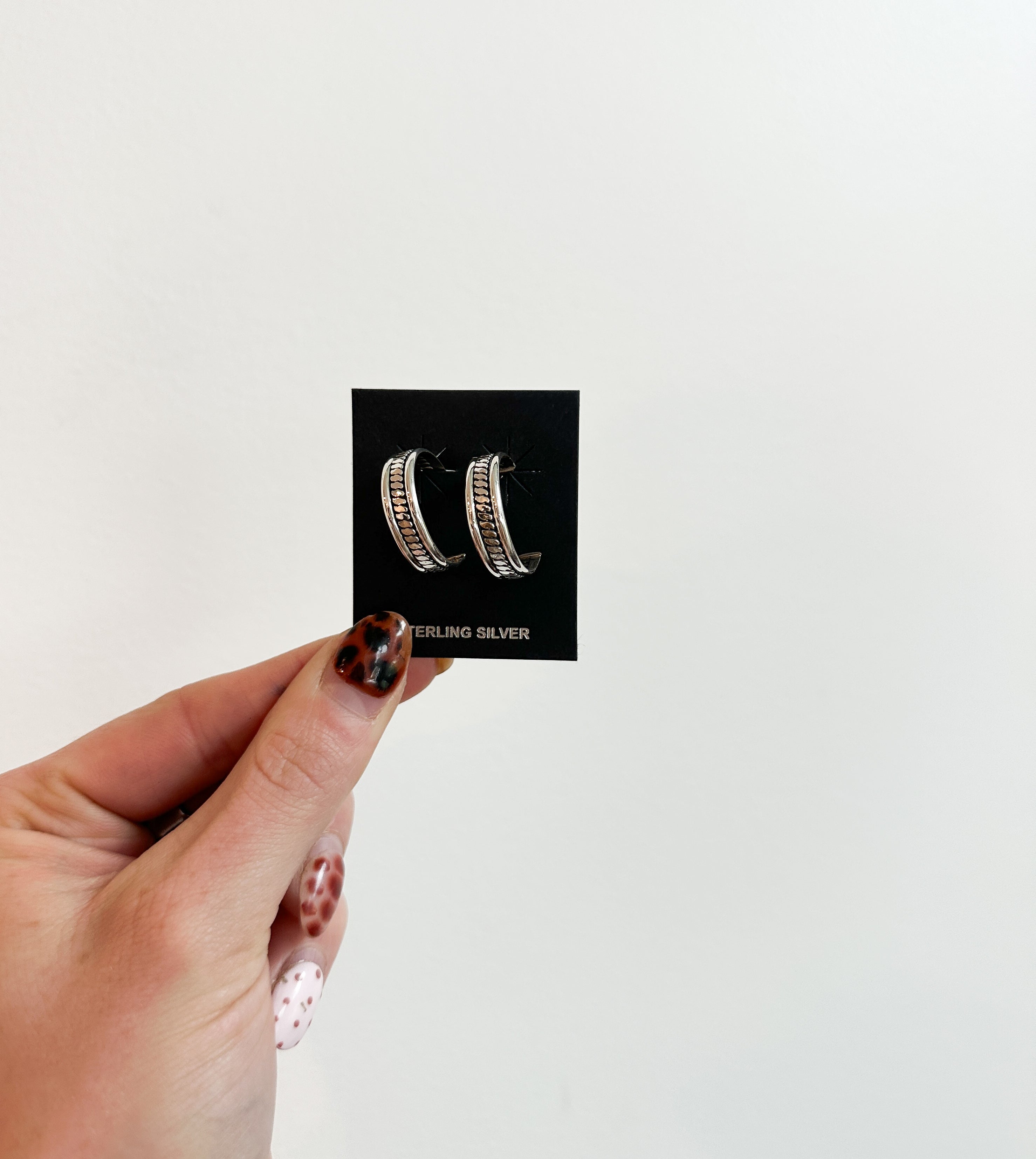 Sterling Hoops Twisted Detail