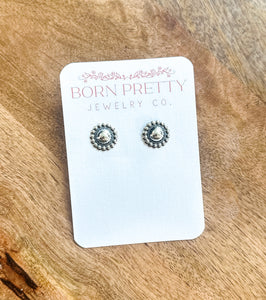 Sterling Silver Concho Studs