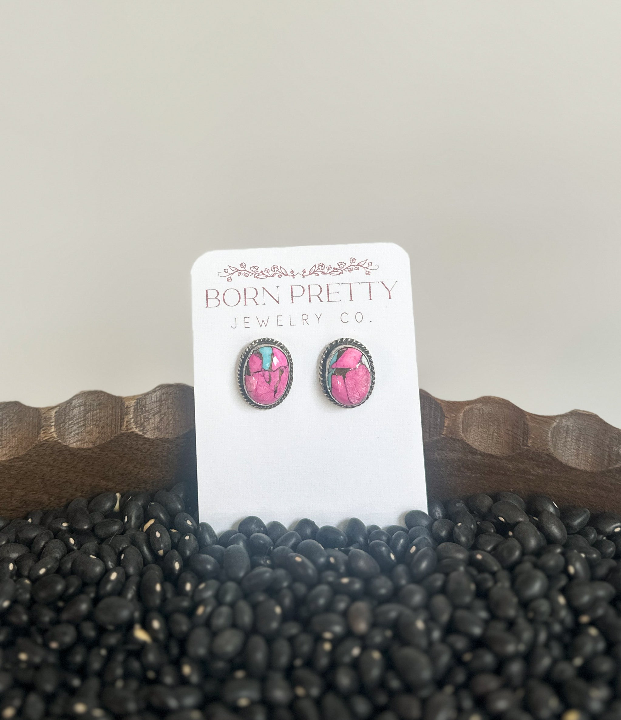 Round Cotton Candy Studs Style 1