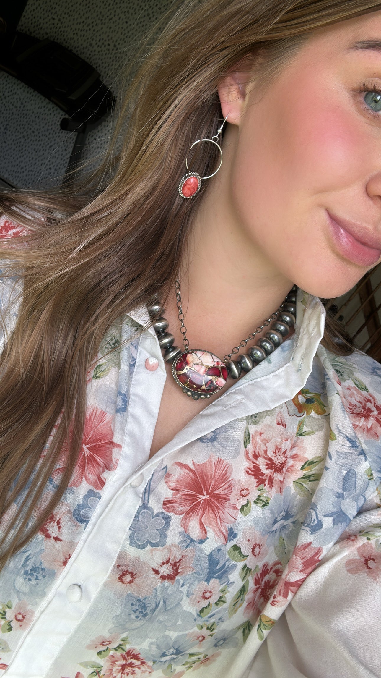 Orange Spiny Dangle Drop Hoops
