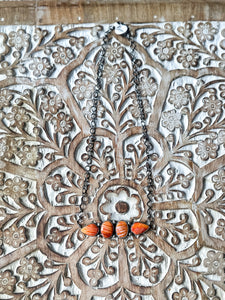 Four Stone Orange Spiny Necklace