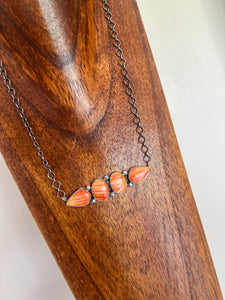 Four Stone Orange Spiny Necklace