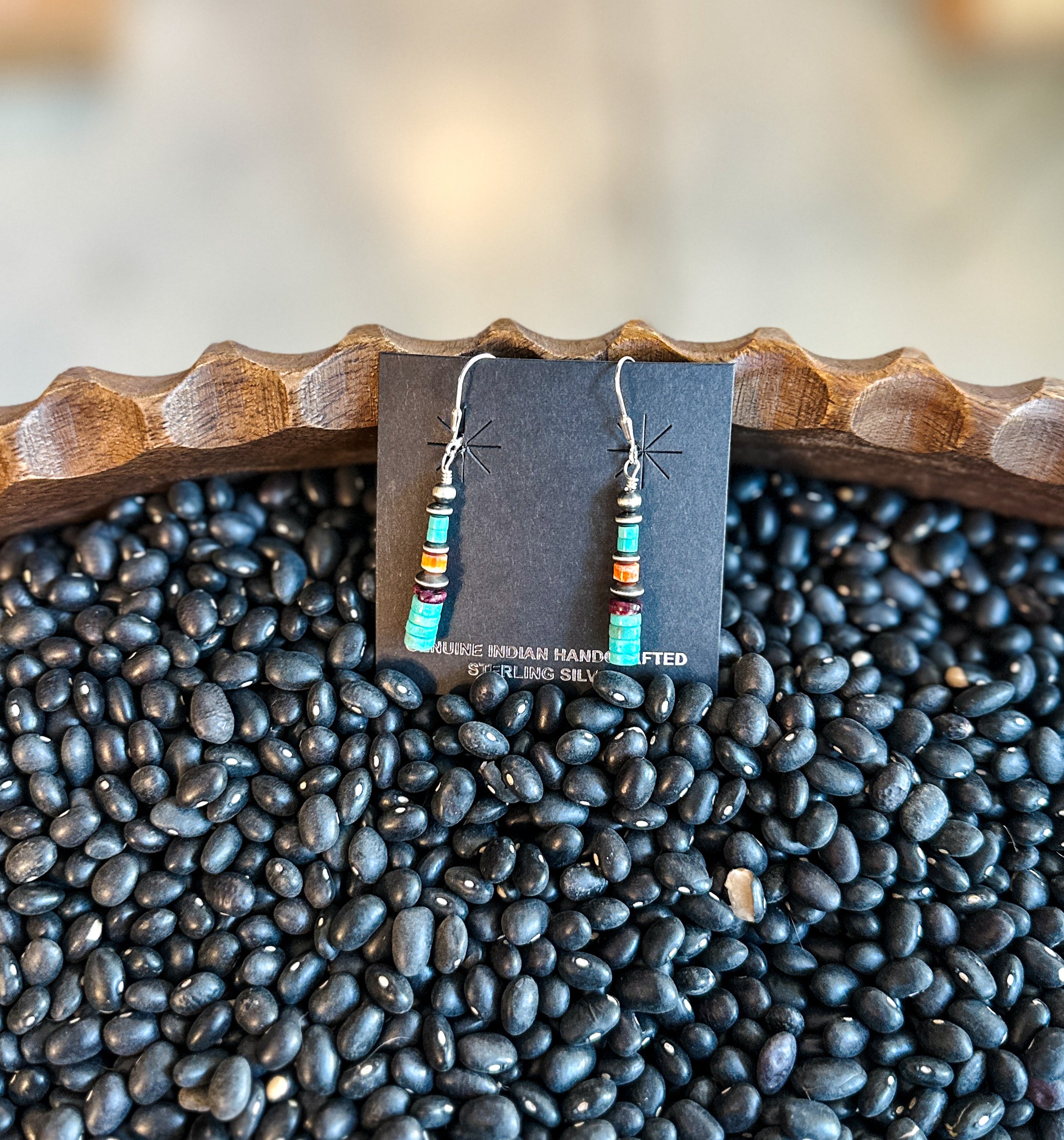 Mixed Stone Drop Earrings