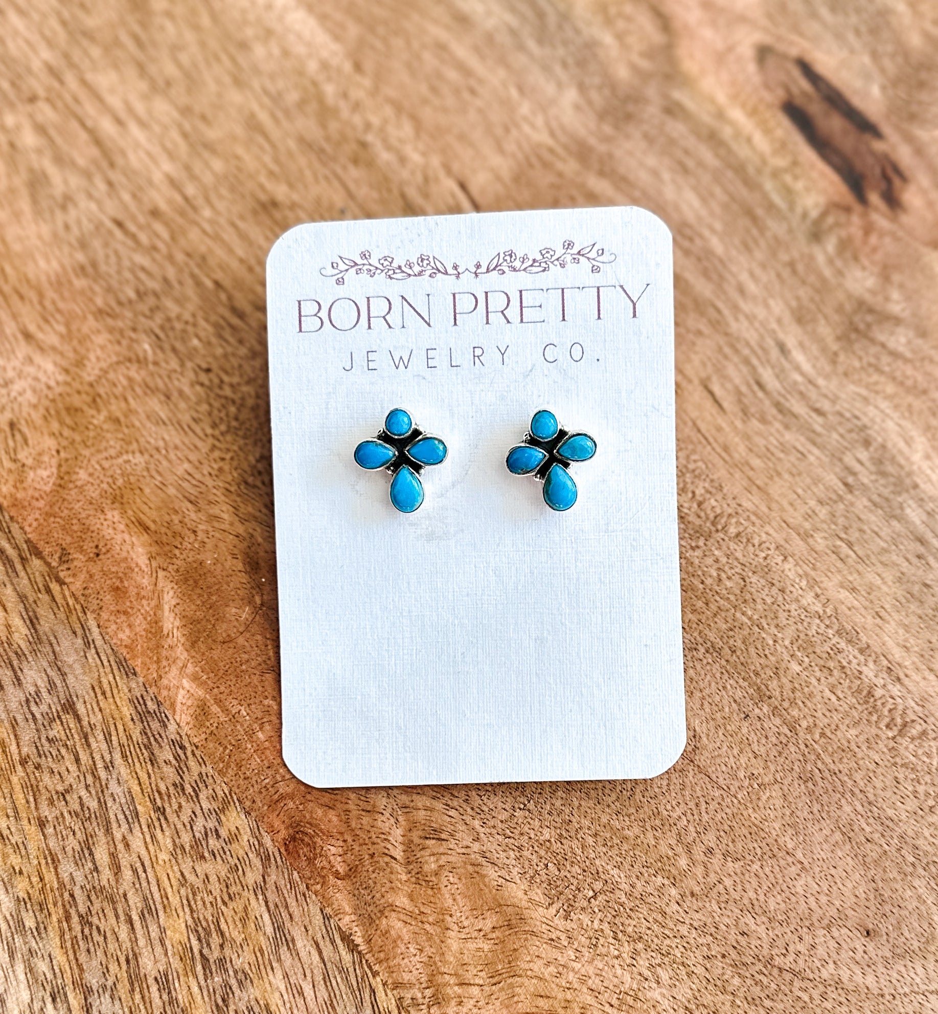 Turquoise Cross Studs
