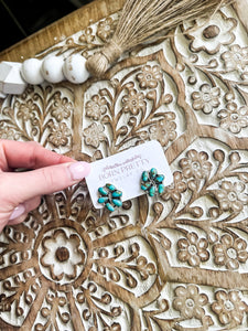 Kingman Turquoise Cluster Studs