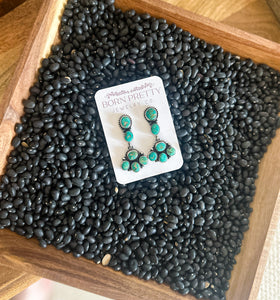 Kingman Turquoise Statment Dangle Earrings