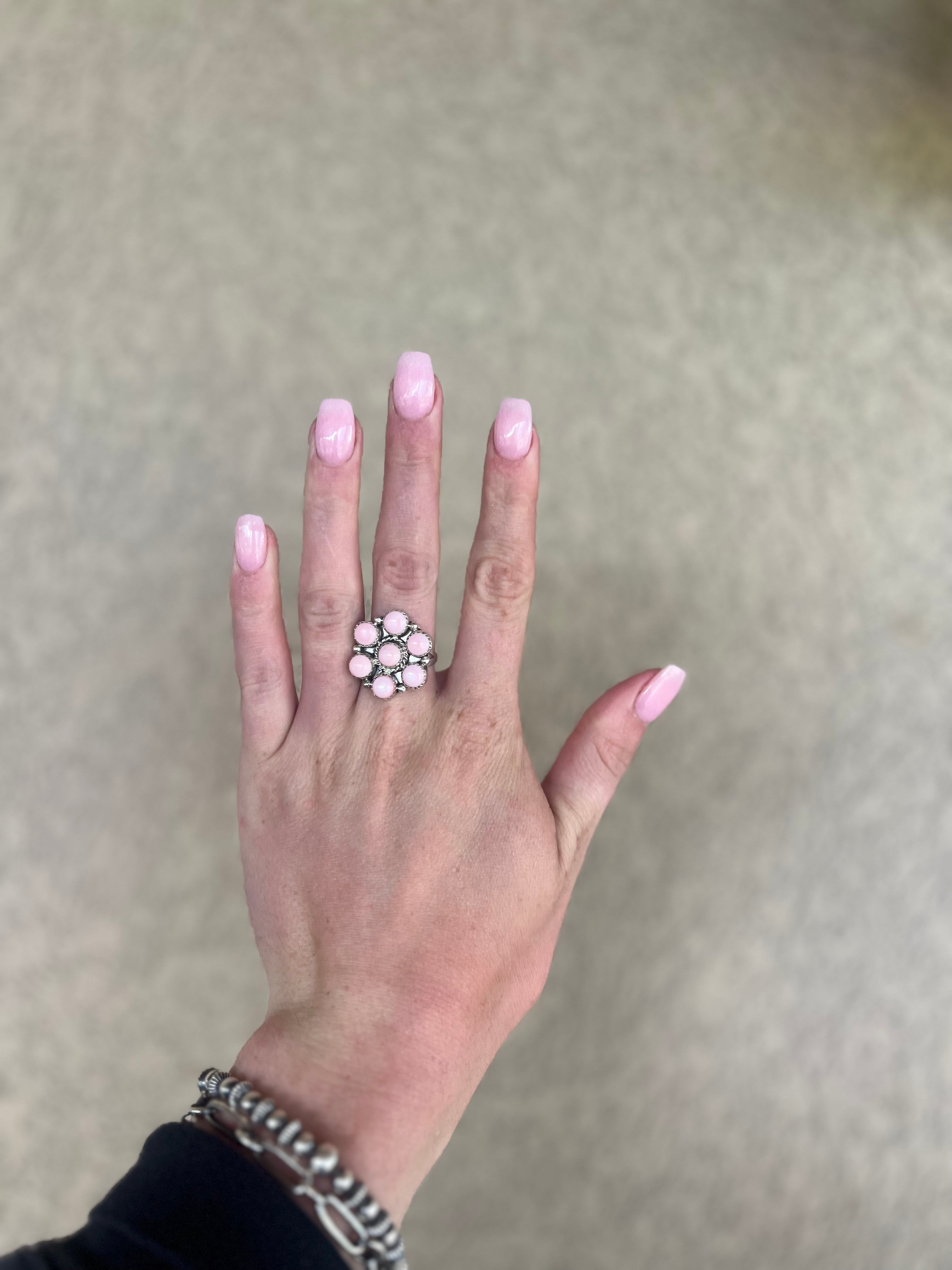 Pink Conch Flower Ring