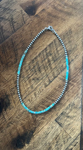 Turquoise + Pearl Necklace