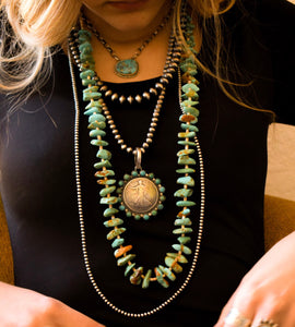 Smaller Turquoise Liberty Coin Pendant