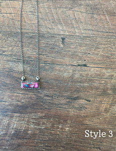 Pink Dalia Bar Necklaces (Multiple Styles)