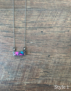 Pink Dalia Bar Necklaces (Multiple Styles)